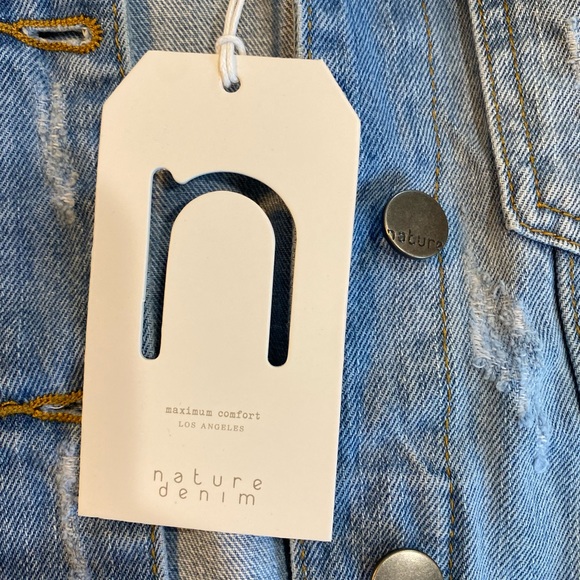 Distress Denim Womens Jacket Natures Denim Pink Lilly Size L - Picture 11 of 11